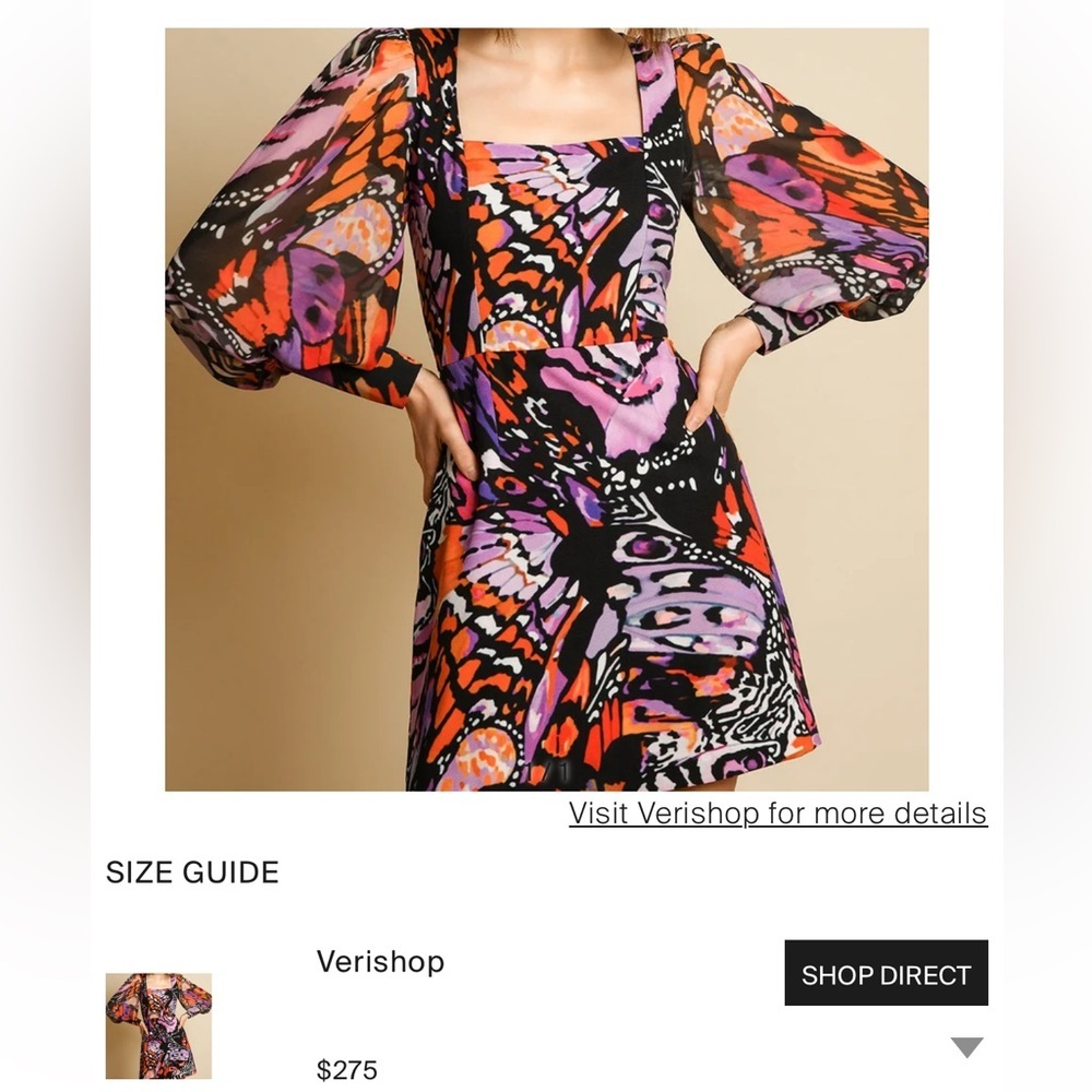 HUTCH DESIGN Elaine Dress - Multi Butterfly Swirls